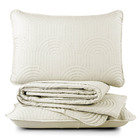 Kit Cobre Leito Colcha Arcos King Dupla Face Matelado 200 Fio