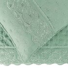 Kit Cobre Leito Colcha Bouclê Casal Padrão Laise Bordada Micr