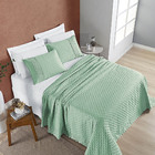 Kit Cobre Leito Colcha Bouclê Casal Padrão Laise Bordada Micr