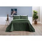 Kit Cobre Leito Colcha Bouti Dupla Face Queen 3 Peças Verde