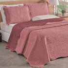 Kit Cobre Leito Colcha Bouti Lisa Dupla Face Casal Vinho