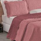 Kit Cobre Leito Colcha Bouti Lisa Dupla Face Casal Vinho