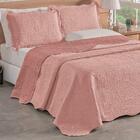 Kit Cobre Leito Colcha Bouti Lisa Dupla Face King Rosê