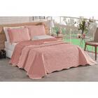 Kit Cobre Leito Colcha Bouti Lisa Dupla Face King Rosê