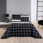 Kit Cobre Leito Colcha Brooklyn King Quadriculado Micropercal