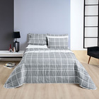 Kit Cobre Leito Colcha Brooklyn Queen Quadriculado Microperca