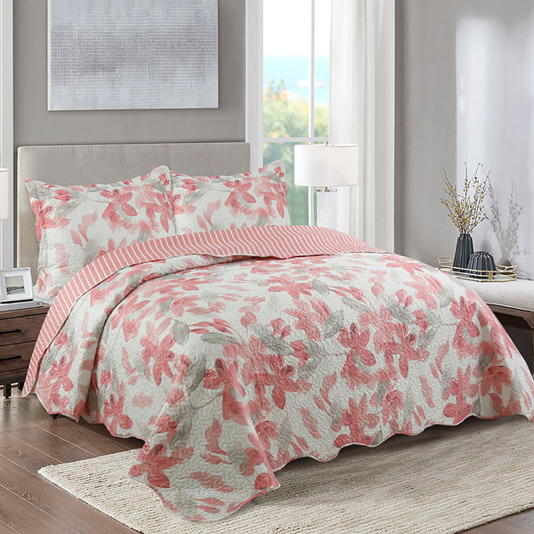 Kit Cobre Leito Colcha Casal Boutik Dupla Face - Cecilia - 10