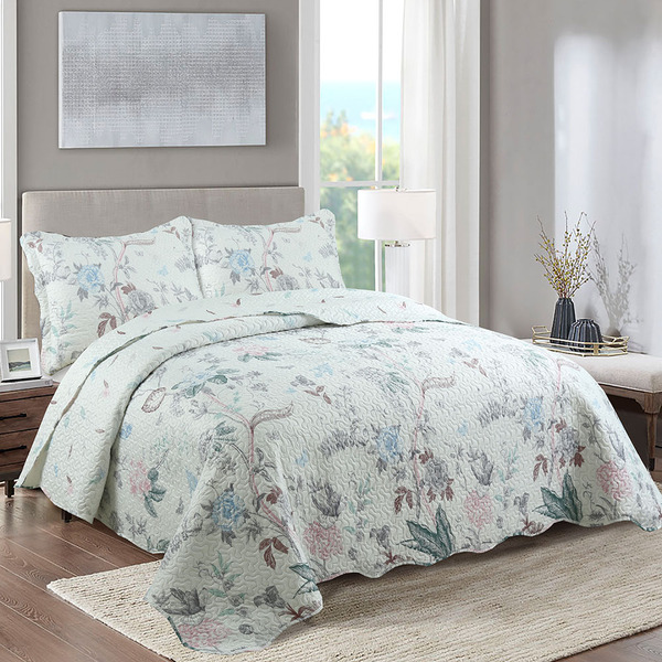 Kit Cobre Leito Colcha Casal Boutik Dupla Face - Joana - 100%