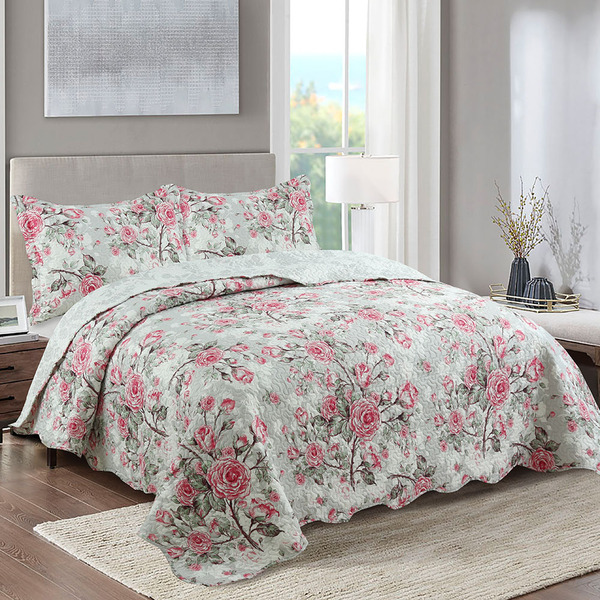 Kit Cobre Leito Colcha Casal Boutik Dupla Face - Stella - 100