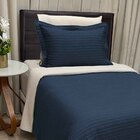 Kit Cobre Leito Colcha Celeste Solteiro 02 Peças Dupla Face M