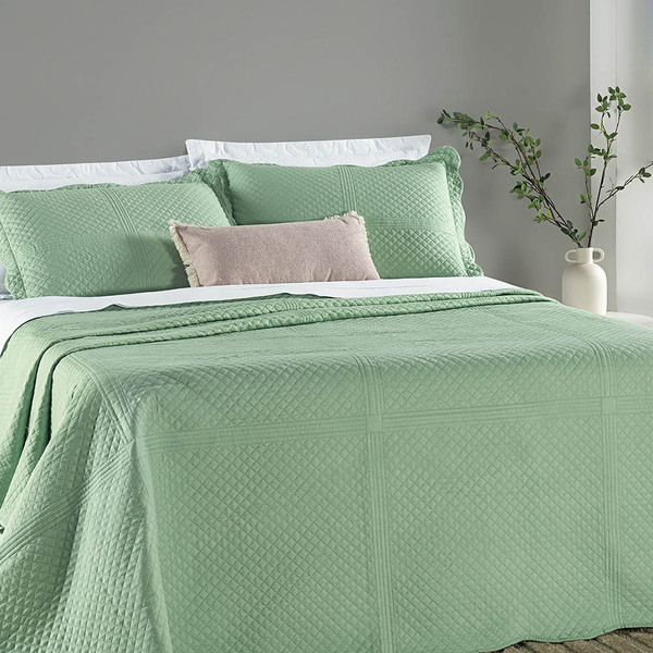 Kit Cobre Leito Colcha Cherry King Micropercal 200 Fios C/ Ba