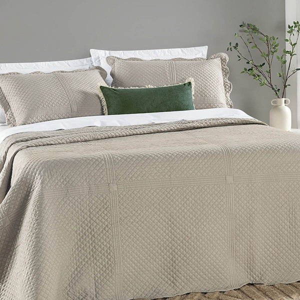 Kit Cobre Leito Colcha Cherry Queen Micropercal 200 Fios C/ B