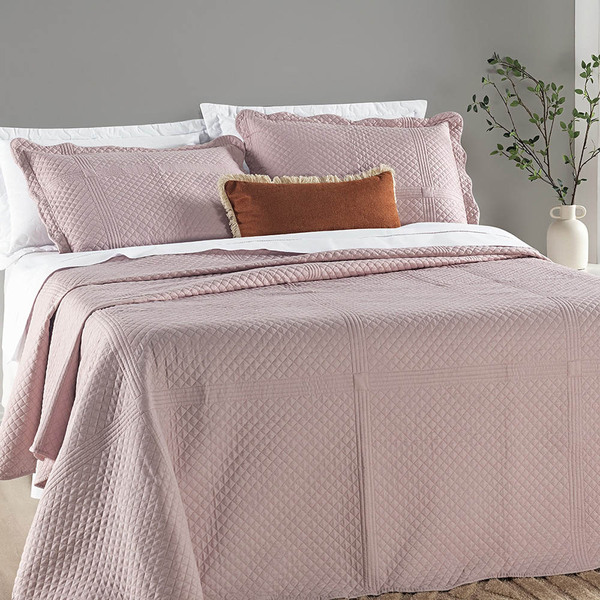 Kit Cobre Leito Colcha Cherry Queen Micropercal 200 Fios C/ B