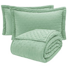 Kit Cobre Leito Colcha Claire King Dupla Face Toque De Pluma