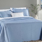 Kit Cobre Leito Colcha Clean King Dupla Face - Azul - 100% Po