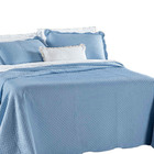 Kit Cobre Leito Colcha Clean King Dupla Face - Azul - 100% Po