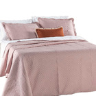 Kit Cobre Leito Colcha Clean King Dupla Face - Rosa - 100% Po