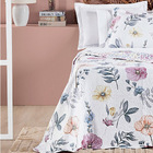 Kit Cobre Leito Colcha Colby Queen Micropercal 200 Fios Dupla