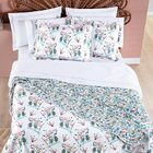 Kit Cobre Leito Colcha Colby Queen Micropercal 200 Fios Dupla