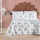 Kit Cobre Leito Colcha Colby Queen Micropercal 200 Fios Dupla