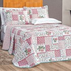 Kit Cobre Leito Colcha Dallas Queen Dupla Face Estampada 3 Pe