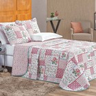 Kit Cobre Leito Colcha Dallas Queen Dupla Face Estampada 3 Pe