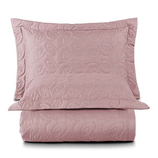 Kit Cobre Leito Colcha Desirée King Bordado Micropercal 200 F