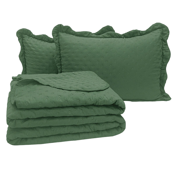 Kit Cobre Leito Colcha Diplomata Casal Dupla Face 3 Peças - V