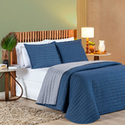 Kit Cobre Leito Colcha Double Casal Dupla Face Micropercal 20