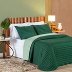 Kit Cobre Leito Colcha Double Casal Dupla Face Micropercal 20