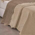 Kit Cobre Leito Colcha Dupla Face Queen 3 Peças Caqui