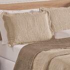 Kit Cobre Leito Colcha Dupla Face Queen 3 Peças Caqui