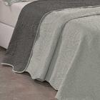 Kit Cobre Leito Colcha Dupla Face Queen 3 Peças Cinza