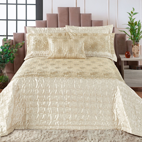 Kit Cobre Leito Colcha Dylan Super King Cetim Charmousse C/ T