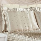 Kit Cobre Leito Colcha Fascínio Queen Cetim C/ Tule De Pérola