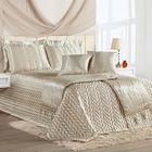 Kit Cobre Leito Colcha Fascínio Queen Cetim C/ Tule De Pérola