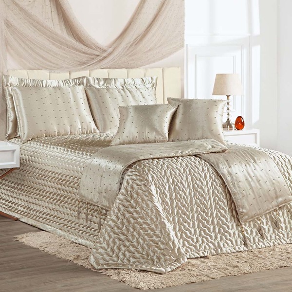 Kit Cobre Leito Colcha Fascínio Super King Cetim C/ Tule De P