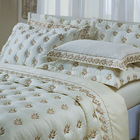 Kit Cobre Leito Colcha Garland Queen 100% Algodão 400 Fios Ac