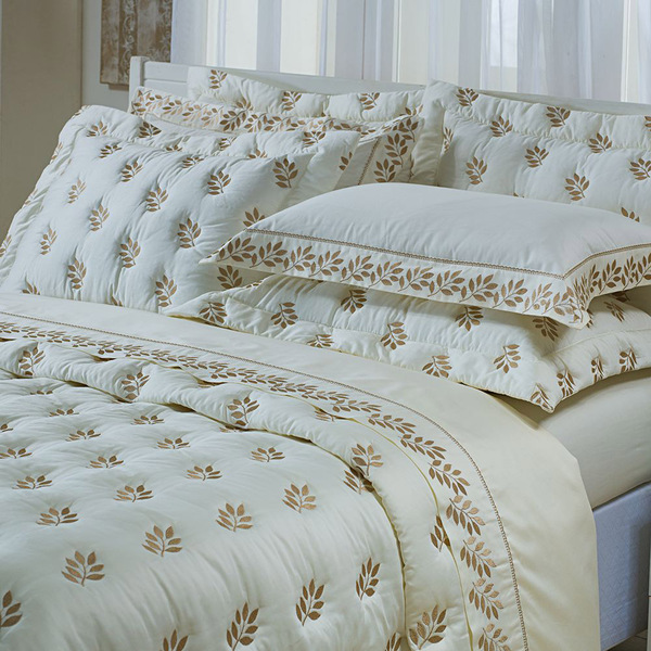 Kit Cobre Leito Colcha Garland Queen 100% Algodão 400 Fios Ac