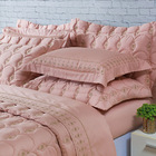 Kit Cobre Leito Colcha Garland Queen 100% Algodão 400 Fios Ac