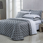 Kit Cobre Leito Colcha Garland Queen 100% Algodão 400 Fios Ac