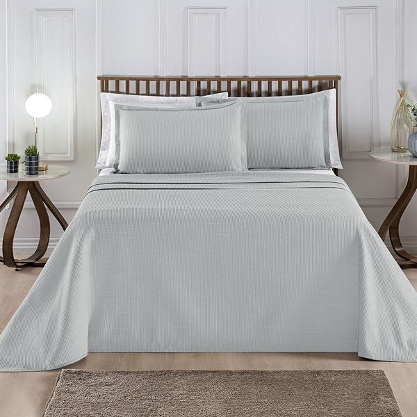 Kit Cobre Leito Colcha Intensy Casal Padrão Tecido Piquet 100