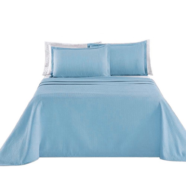 Kit Cobre Leito Colcha Lavinne Queen Dupla Face - Azul - 100%