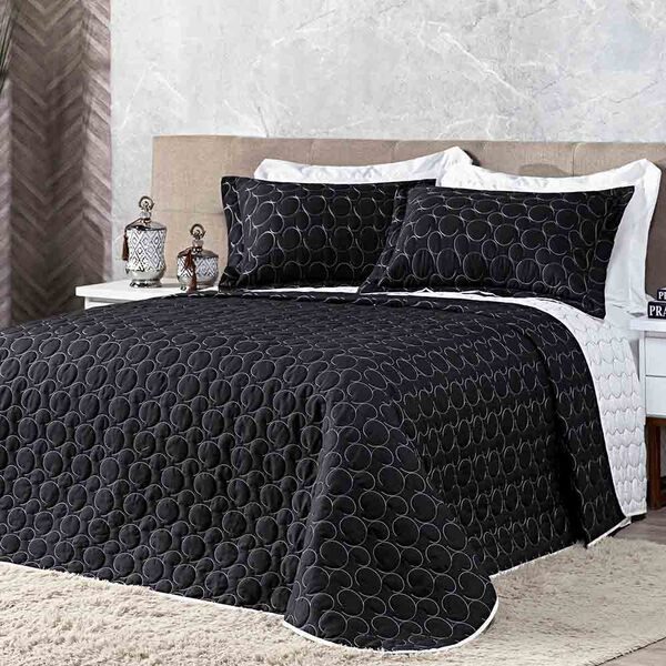 Kit Cobre Leito Colcha Lilian King 03 Peças Dupla Face Microp