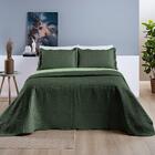 Kit Cobre Leito Colcha Lisa Dupla Face King 3 Peças Verde