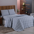 Kit Cobre Leito Colcha Livorno Casal Padrão Acolchoado Fofo M