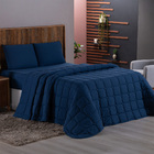 Kit Cobre Leito Colcha Livorno King Acolchoado Fofo Macio Mal