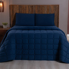 Kit Cobre Leito Colcha Livorno King Acolchoado Fofo Macio Mal