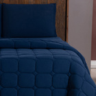 Kit Cobre Leito Colcha Livorno King Acolchoado Fofo Macio Mal