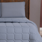 Kit Cobre Leito Colcha Livorno Queen Acolchoado Fofo Macio Ma